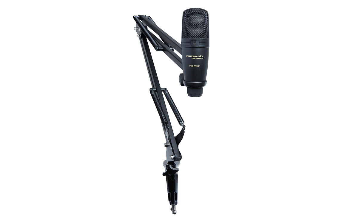 Marantz Podpack1 USB-Mikrofon mit Broadcast Stand und Kabel