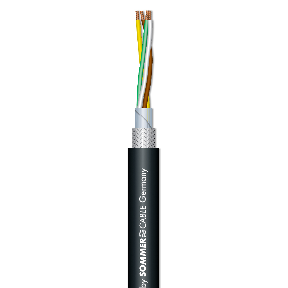 Sommer DMX Kabel DMX Binary 434 DMX512;  4x 0,34 mm²; PVC Ø 7,00 mm; schwarz 