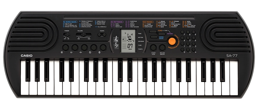 Casio SA 77 Mini-Keyboard, Schwarz-Grau