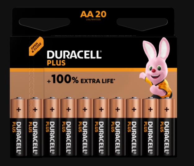 Duracell Plus AA Alkaline-Batterien 20 Stk. LR06/1500 1.5V 
